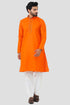 Veshbhoshaa Bluesaanchi Men'S Orange Magic Slub Kurta Set